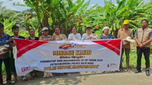 Satresnarkoba Polres Batu Bara Gelar Minggu Kasih, Berikan Sembako Dan Himbauan Bahaya Narkoba
