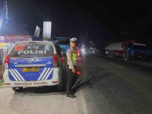 Sat Lantas Polres Batu Bara Laksanakan Patroli SPBU di Sipare-Pare Kecamatan Air Putih – Kegiatan Aman Lancar   