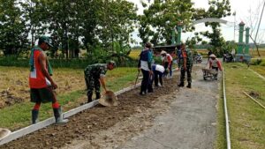 TNI dan Warga Bersatu Bangun Desa, Jalan Jimbar–Derak Disiapkan untuk Dicor   