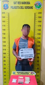 Bawa Ganja Seberat 7,43 Gram, Pria di Deli Serdang Diamankan Satres Narkoba Polresta Deli Serdang