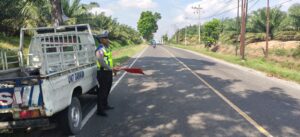 Jaga Kestabilan Lalu Lintas, Satlantas Polres Batu Bara Patroli Kawasan Perkebunan Limapuluh