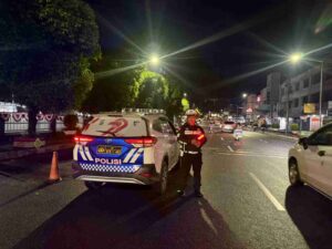 Sat Lantas Polres Pematangsiantar Gelar Blue Light Patrol, Jaga Kamtibmas dan Kamseltibcar Lantas Malam Hari