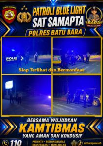 Polres Batu Bara Gelar Patroli Blue Light Roda-4, Antisipasi Tindak Pidana 3C dan Kejahatan Jalanan