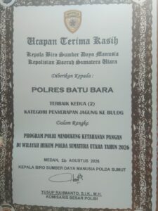 Polres Batu Bara Kembali Salurkan 20,145 Ton Jagung ke Bulog Asahan