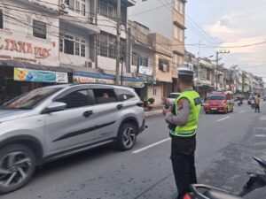 Pos Padat Sore Jumat, Sat Lantas Pematangsiantar Kawal 18 Titik Rawan Kepadatan Lalu Lintas