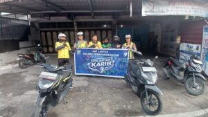 Polantas Karib Sat Lantas Pematangsiantar Sosialisasikan Safety Riding kepada Pengemudi Ojek Online   