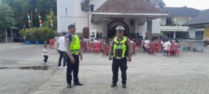 Sat Lantas Pematangsiantar Amankan Car Free Day & Gereja Katolik di Jalan Sibolga, Dukung Marpesta QRIS Bank Indonesia