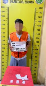 FOVT (29) kantongi sabu 12,9gram, ditangkap Sat Resnarkoba Polresta Deli Serdang di Pantai Labu   