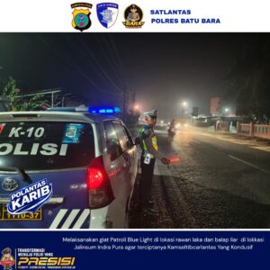 Sat Lantas Polres Batu Bara Gelar Patroli Malam: Kawal Jalinsum, Terangi Titik Rawan Demi Keselamatan Pengguna Jalan   