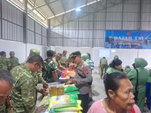 Polsek Talawi Hadiri Bazar Murah Kodim 0208/Asahan Sambut HUT TNI ke-81