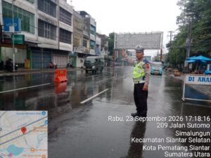 Sat Lantas Polres Pematangsiantar Amankan Pos Padat Sore, Kelancaran Arus Lalu Lintas Terjaga   